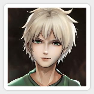 White Hair Anime Boy Magnet